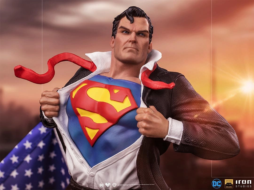 Clark Kent Deluxe - DC Comics - Art Scale 1/10 - Limited Edition Hand Painted Removable Cloth Flag