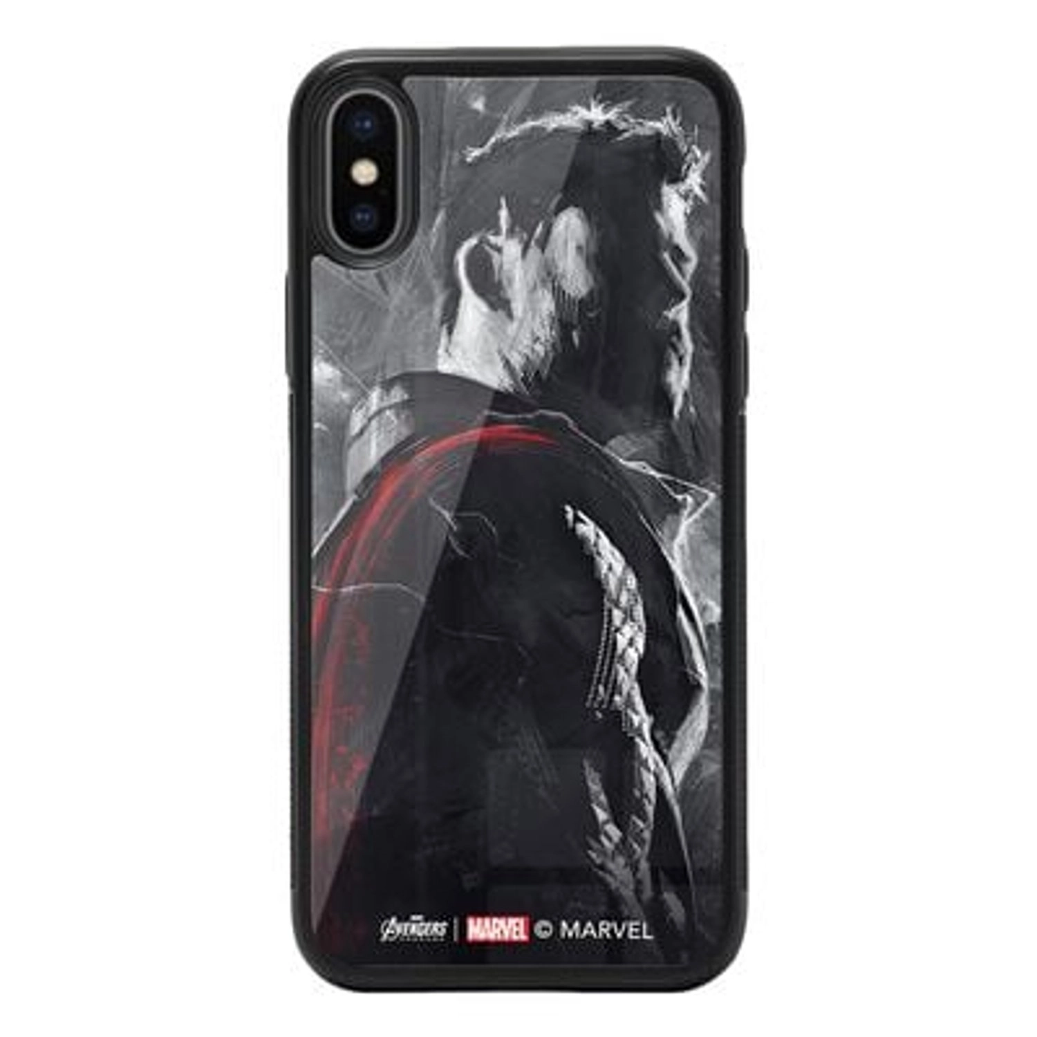 Wackylicious Thor's side profile Back Case TPU Bumper Case + Tempered Glass Back for iPhone Xs
