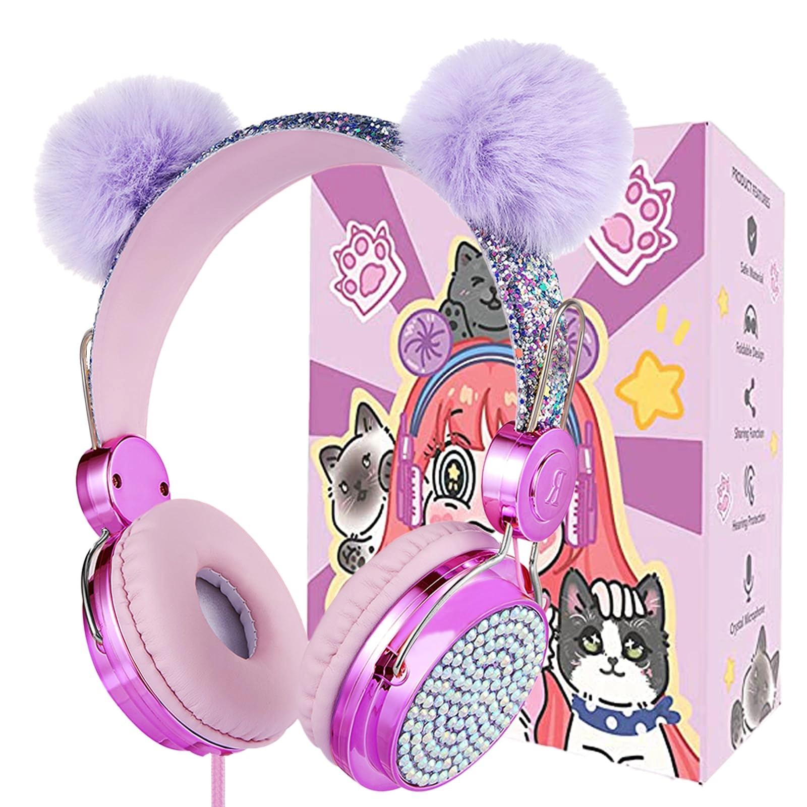 charlxee Pom Headphones Wired Headphone