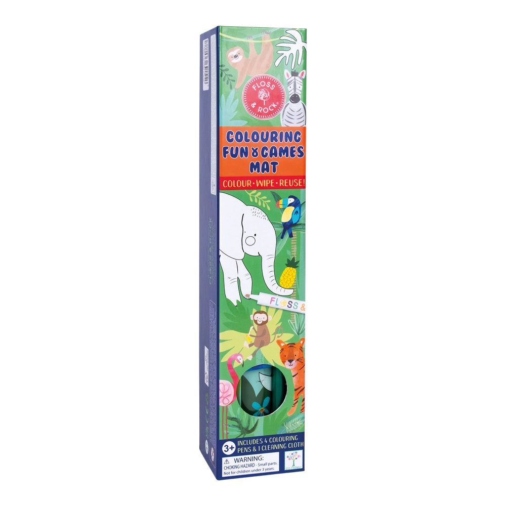 Jungle Colouring Fun And Games Mat - Suitable for 3 years and above