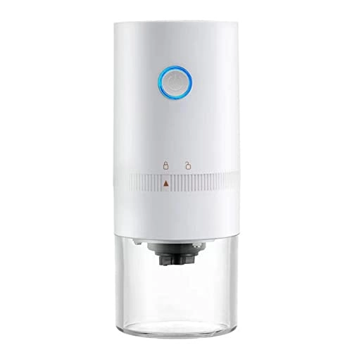 Electric Coffee Grinder - White Portable Rechargeable