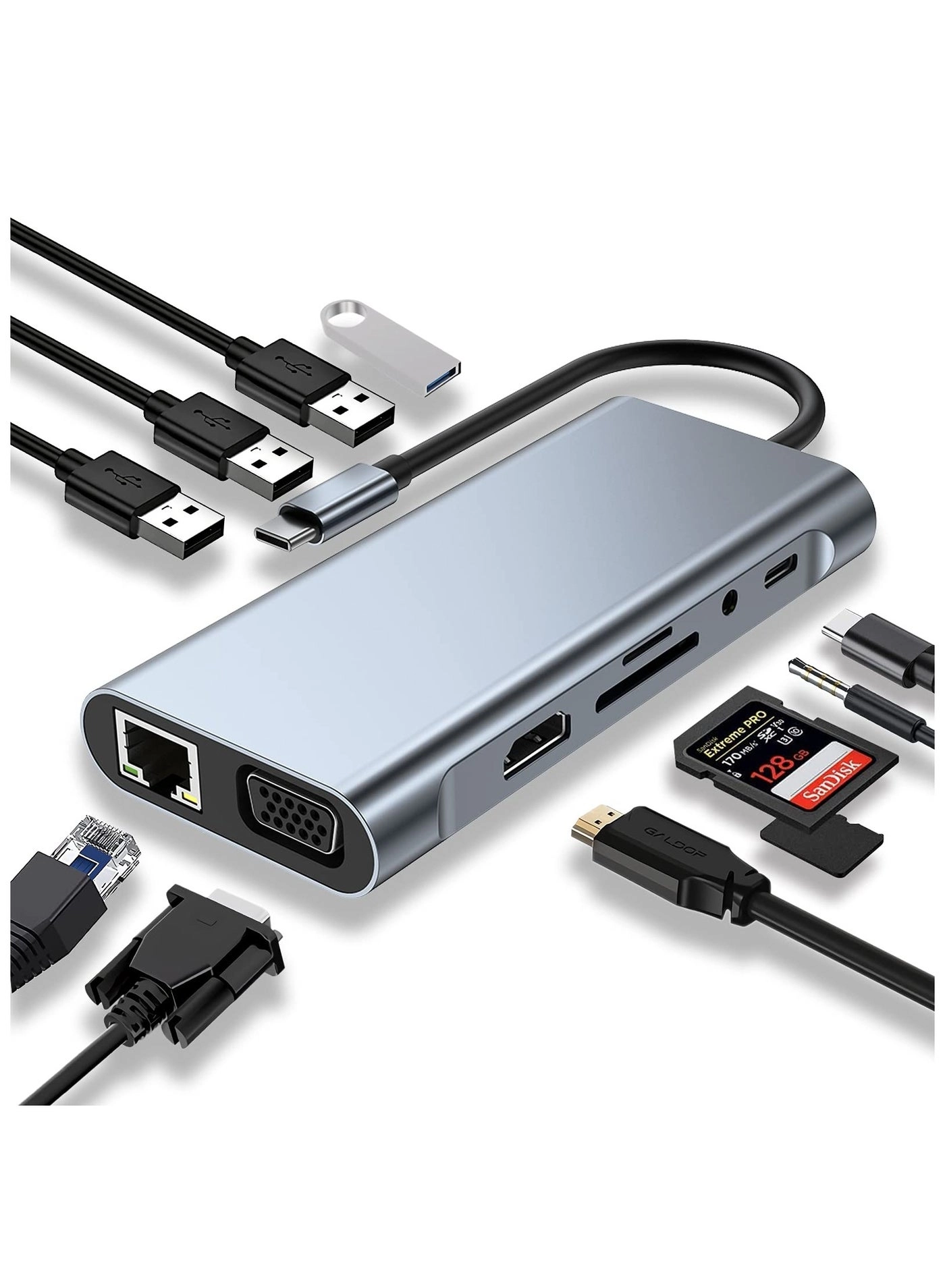 Beauenty USB-C Hub - 11-in-1 4K HDMI PD Charging
