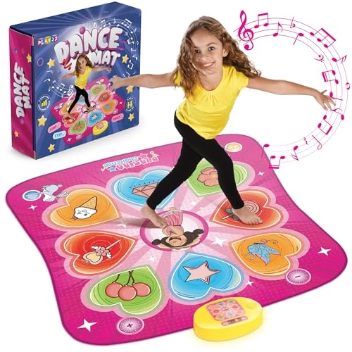 Play22 Dance Mat - Adjustable Volume 5 Levels LED Lights Builtin Music