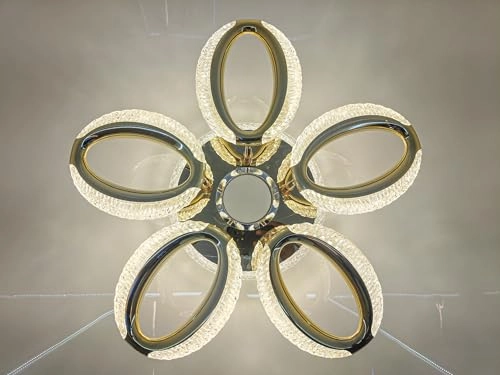 Modern Crystal LED Ceiling Light - Warm/White/Neutral Dimmable