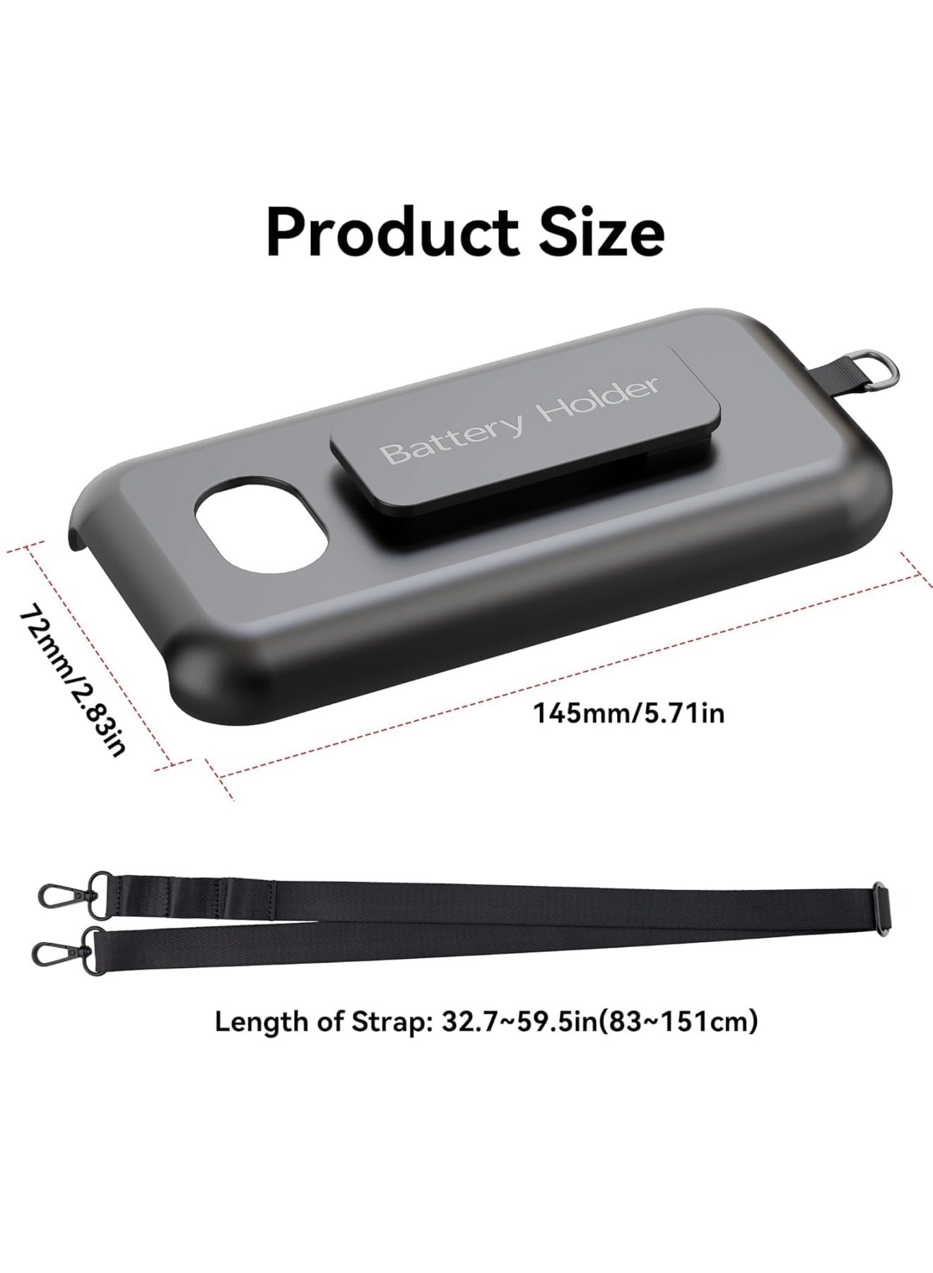 Battery Case for Vision Pro - ABS White Belt Clip Shoulder Strap