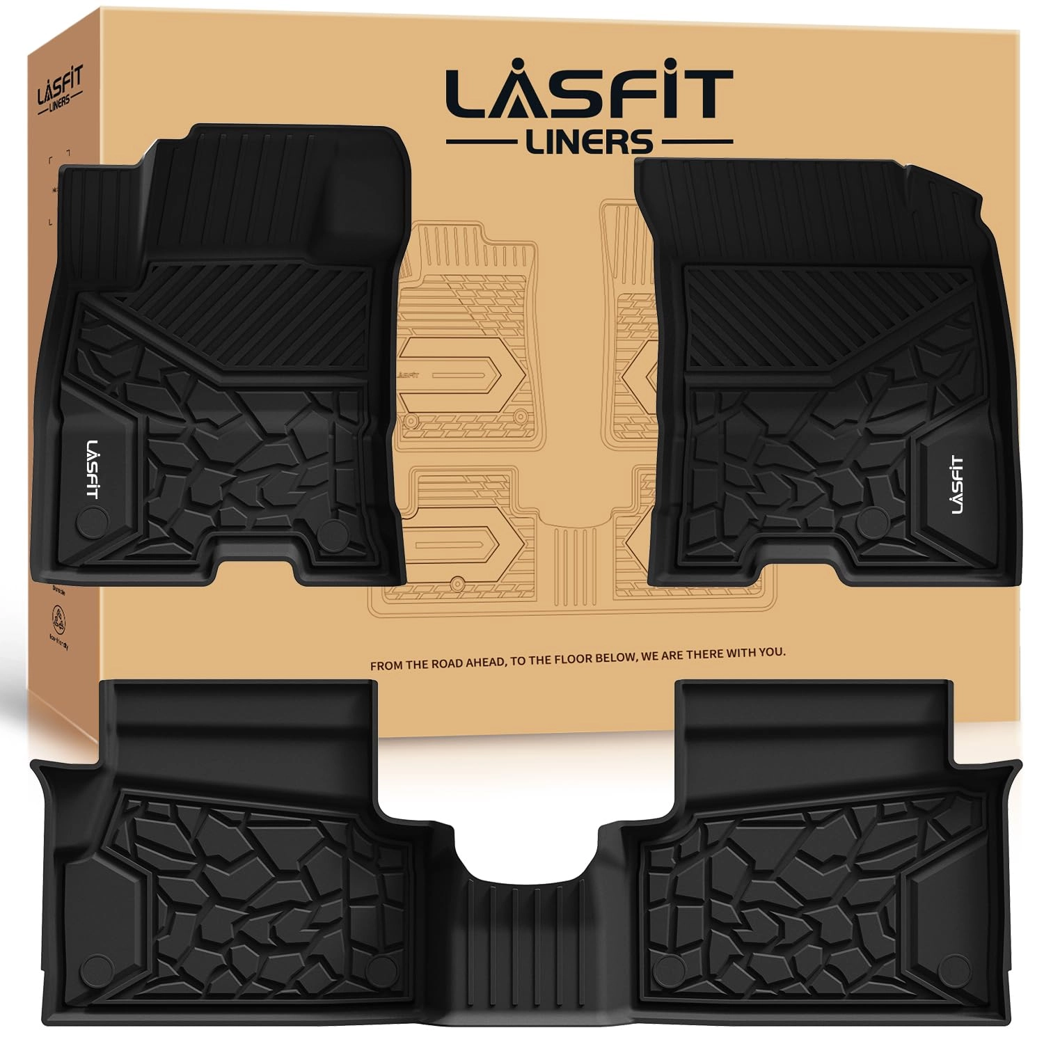 LASFIT Floor Mats for Ford Maverick - 2026 2025 2024 2023 2022 1st & 2nd Row