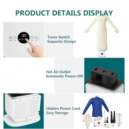 Automatic Hot Air Dryer & Iron - 1400W Vertical Hot Air