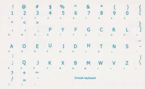 Dvorak Simplified Keyboard Stickers - Dvorak