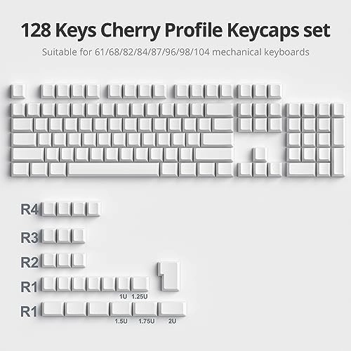 Blank Keycaps - Thick PBT Cherry Profile 129 Key