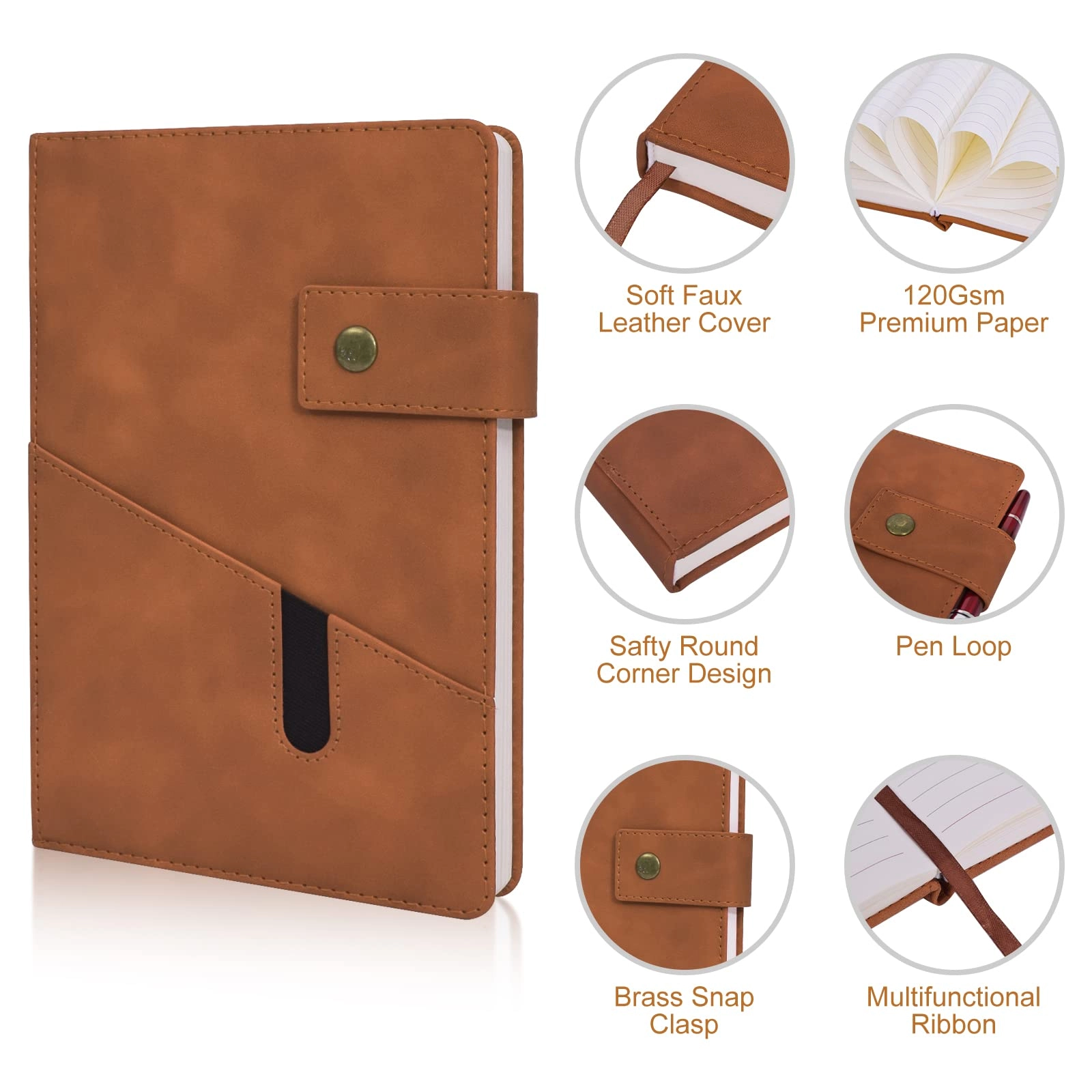 Lined Leather Journal - A5 200 Pages