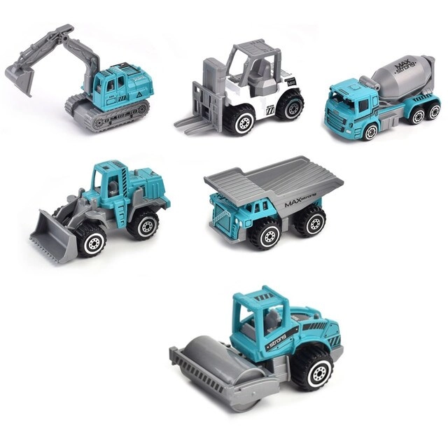 Alloy Sliding Pickup Toy Truck - 6 pcs