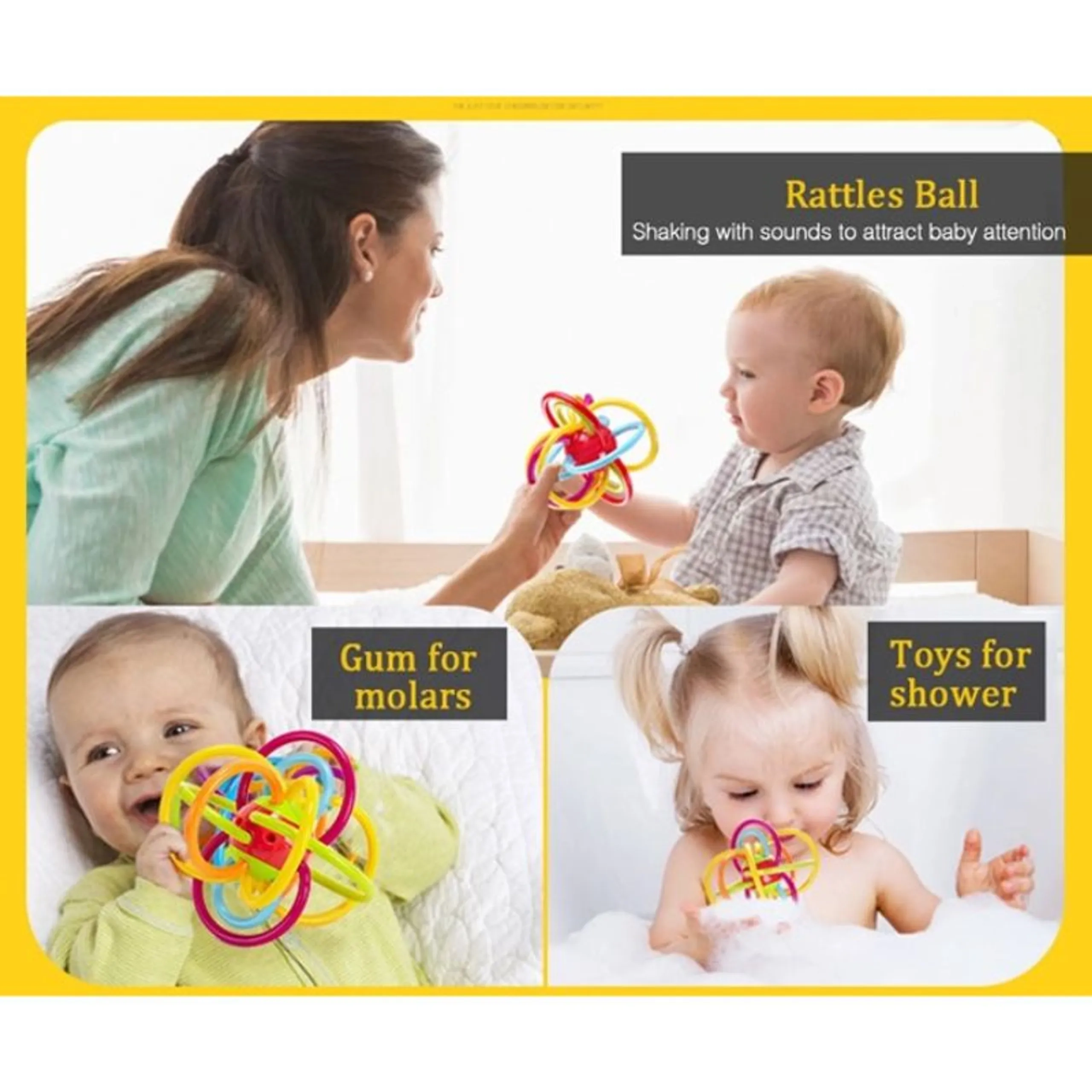 Baby Ball Rattle - Suitable for 3 months & above