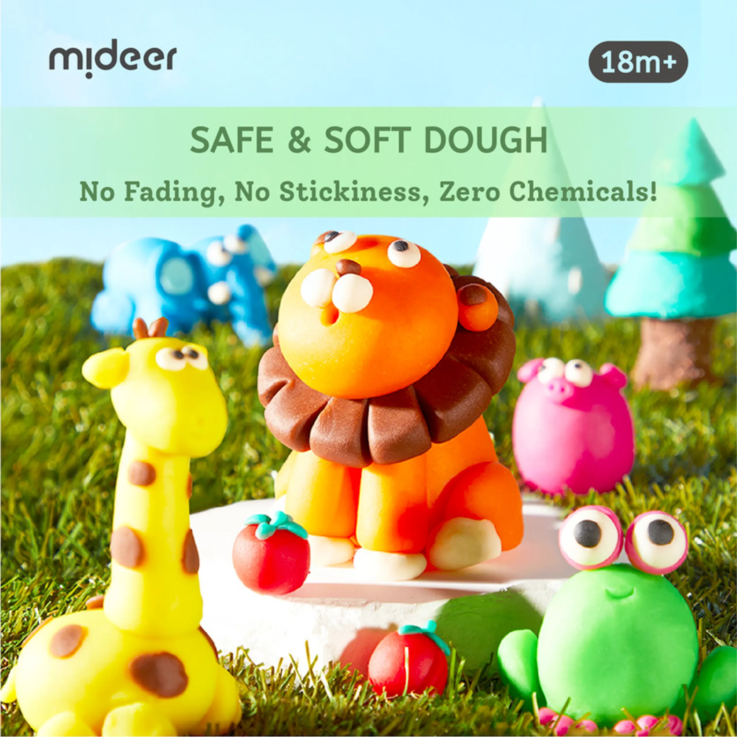 Mellow Dough Clay Set - natural wheat 400g 6pcs.