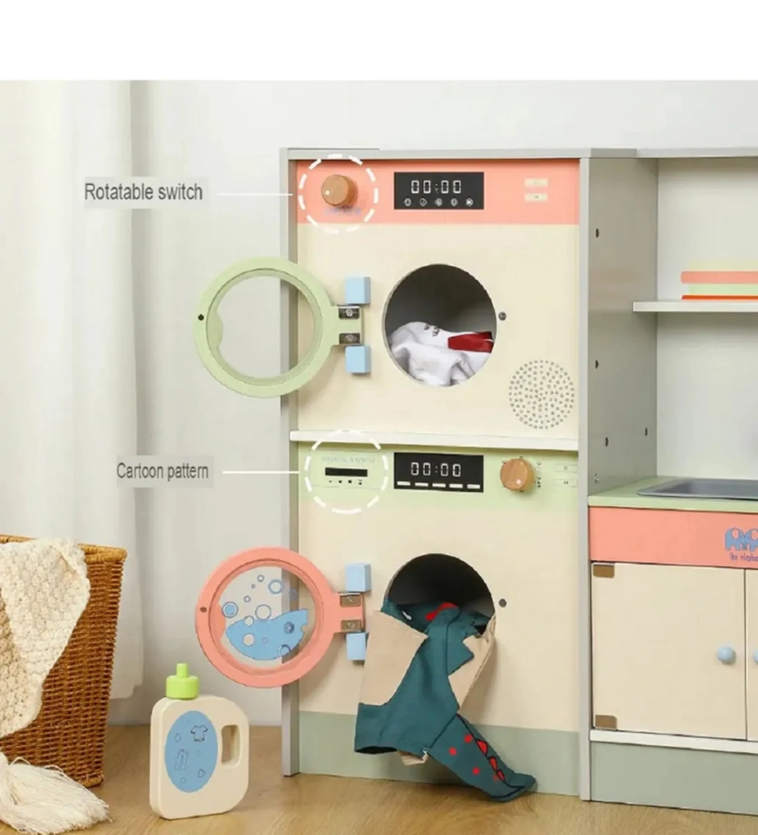 Wooden Toy Laundry Cupboard Playset (19188949-FT_MSN_23006)