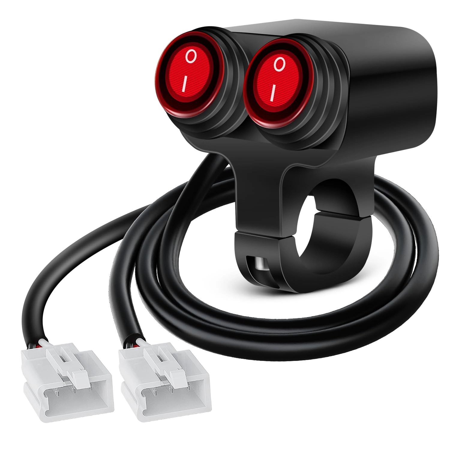 Nilight Motorcycle Handlebar Switch - 12V Dual Push Button Waterproof