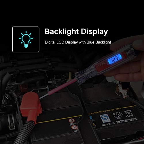 Digital LCD Circuit Tester - 3-48V alligator clip