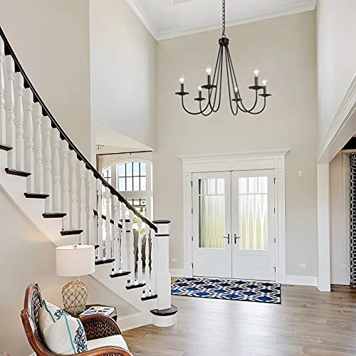 6-Light Farmhouse Chandelier - Dimmable