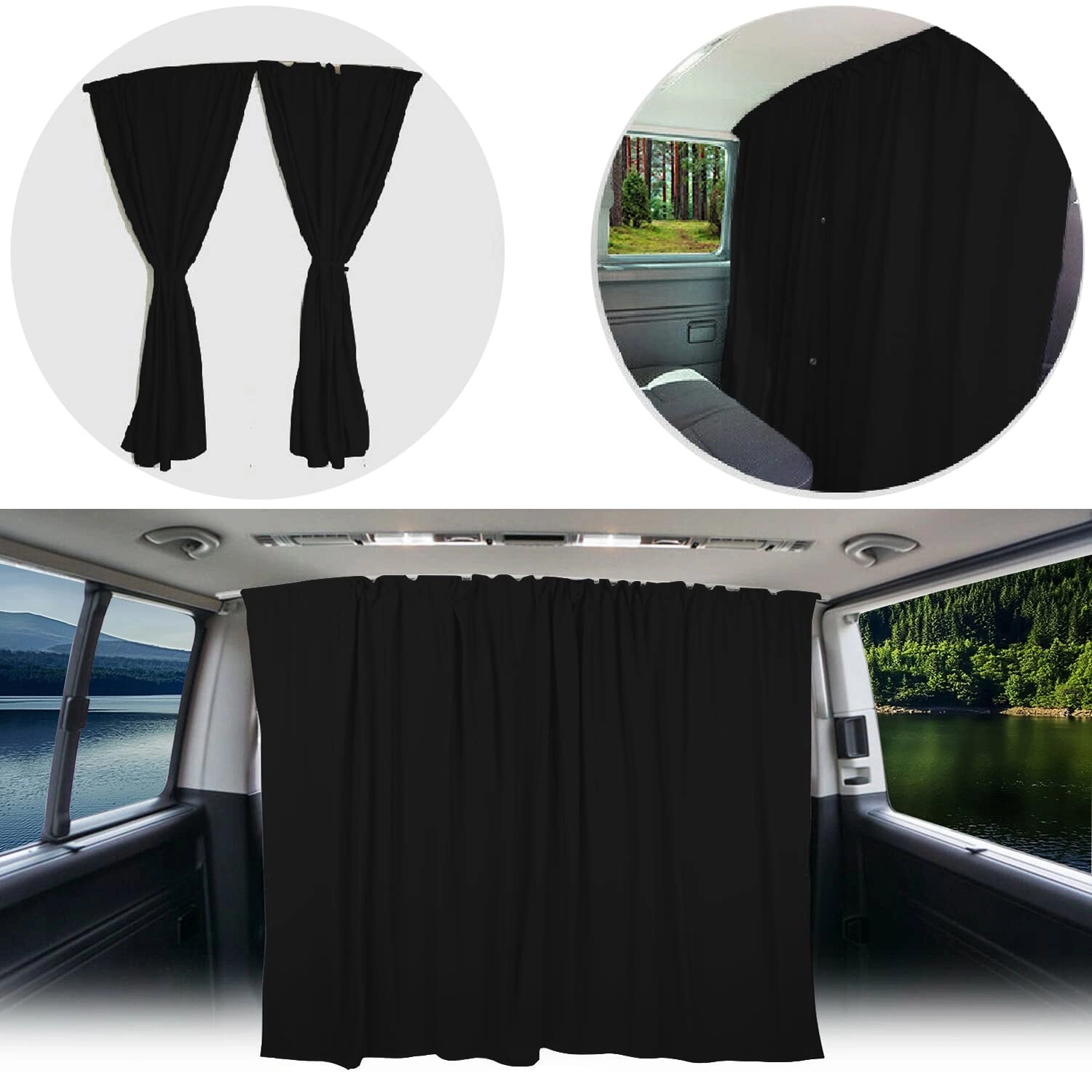 Driver's Cab Curtains - Black 2-Pack