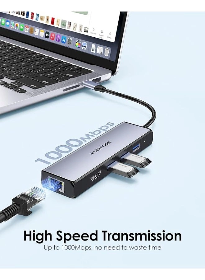 USB C Hub - 4K HDMI Gigabit Ethernet 3 USB 3.0