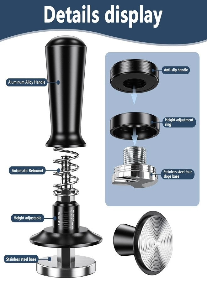 Espresso Accessories Kit + Espresso Tool Kit + Coffee Distributor Tamper + WDT Tool + Dosing Funnel + Expresso Puck Screen
