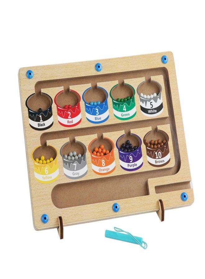 JOUET Montessori Wooden Magnetic Ice Cream Color & Counting Maze Board - 3 years+