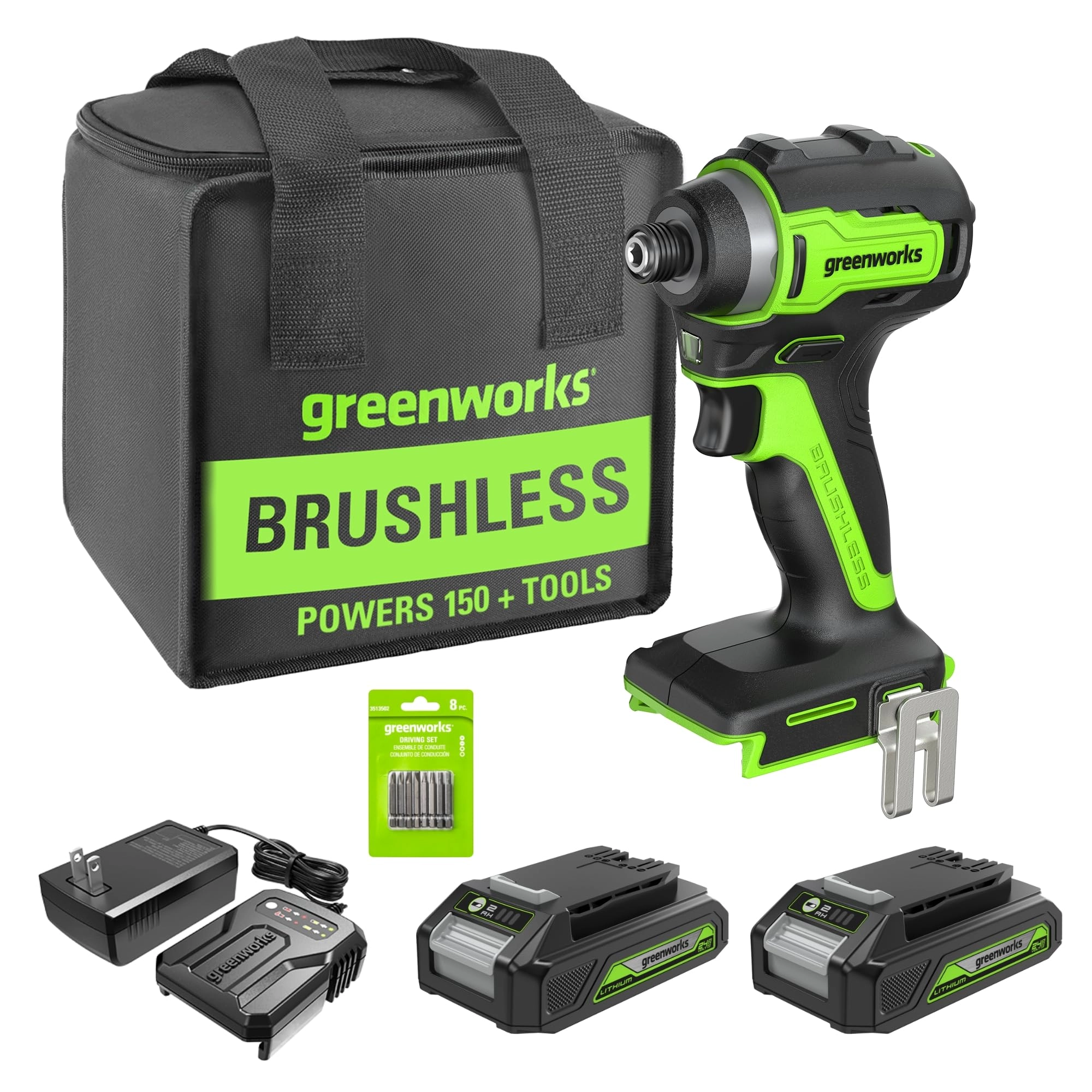 24V Brushless Drill/Driver - 2×2.0Ah(USB Battery) 2800 RPM