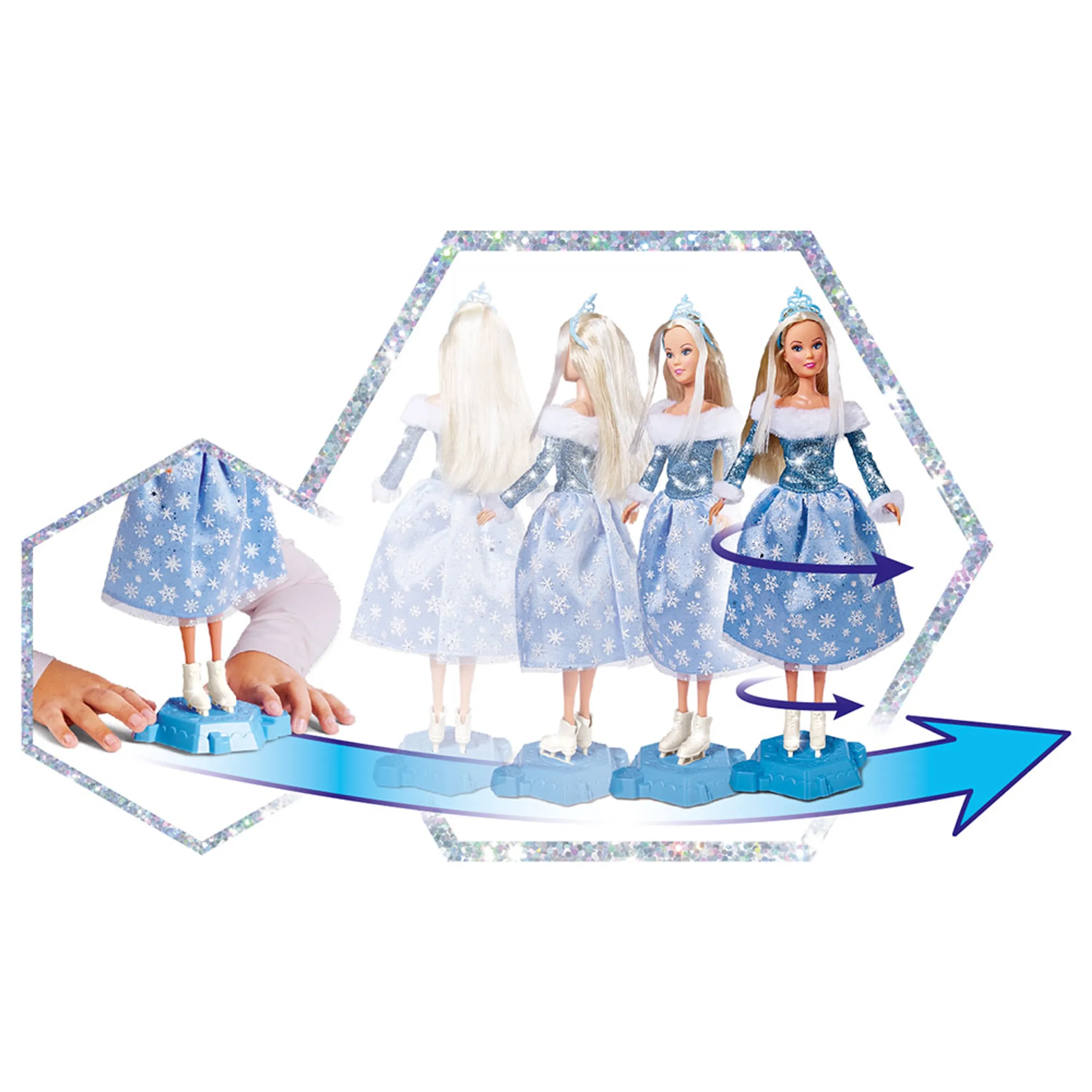 Steffi Love Ice Skating Doll - 29 cm Blue Ages 3+