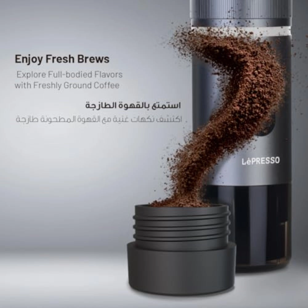 Portable Espresso Machine - 18 Bar Pressure Rechargeable Battery Capsule & Ground Coffee Compatible