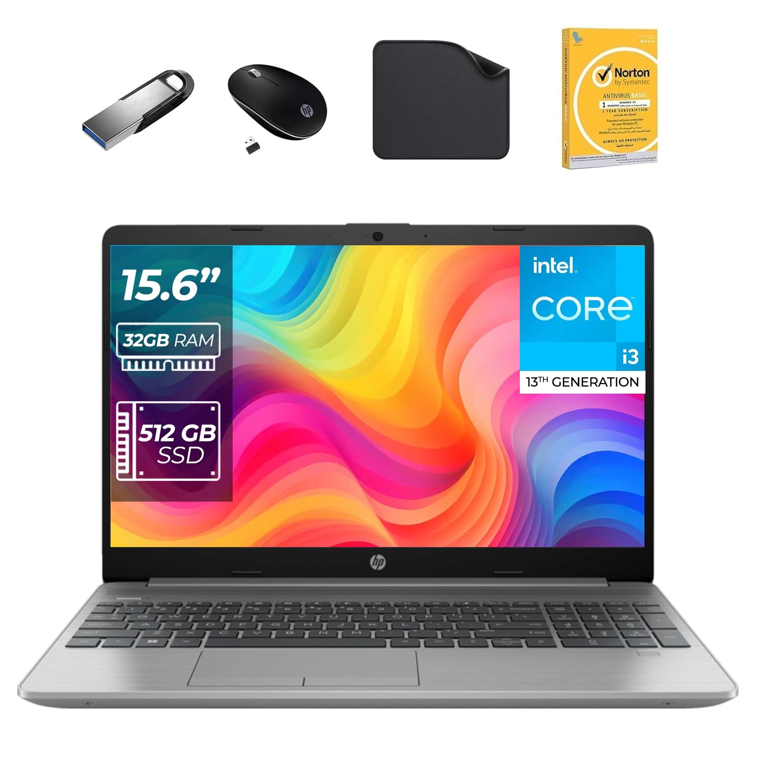 HP 250 G9 - 15.6'' Core i5 32GB DDR4 512GB SSD Bundle