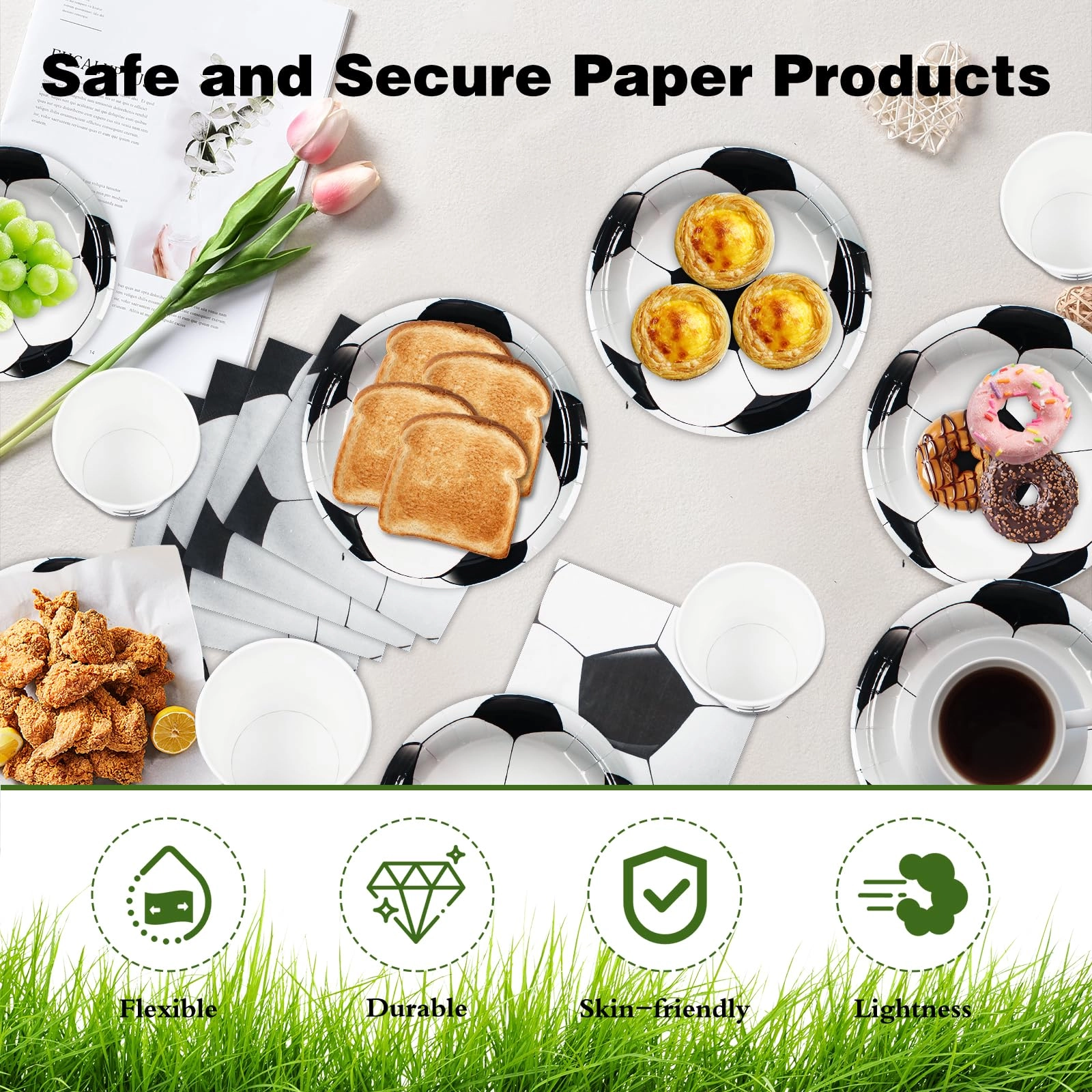 Football Birthday Party Tableware Set - 60 PCS Birthday