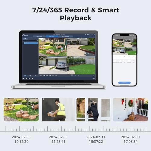 4K PoE Security Camera System - 4 cameras 8 channels 5MP