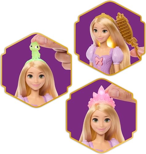 Rapunzel Fashion Doll - Glowing Hair Pascal Figure 7 Styling Accessories