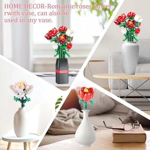 Roses Flowers Bouquet Building Set - 761 pcs