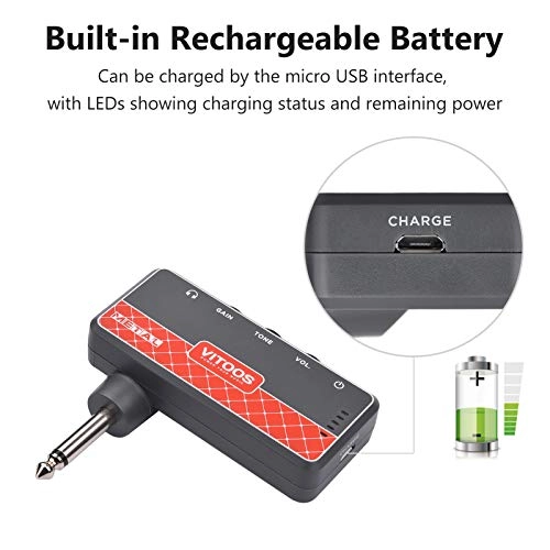 METAL - Guitar Headphone Amplifier Built-in battery 3.7V 450mA