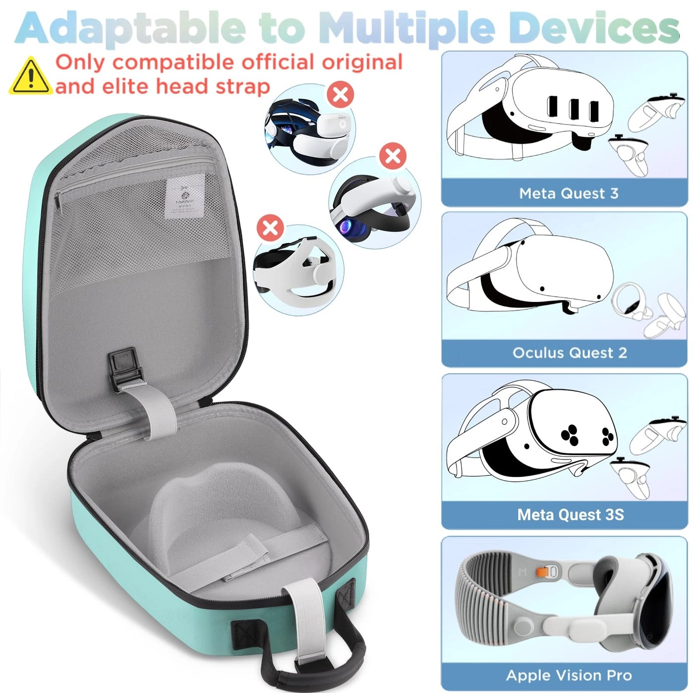 Hard Carrying Case - Compatible with Meta Quest 3S, Quest 3, Quest 2, Vision Pro