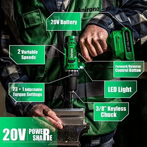 Cordless Drill Set - 1.5Ah 20V