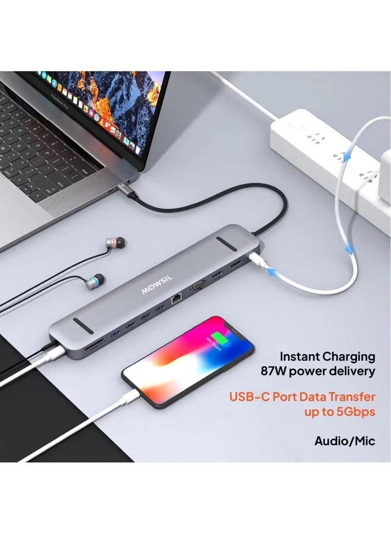 USB C Docking Station - 13 Ports 100W PD