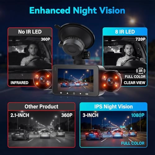 4 Channel Dash Cam - 1080P+720P+720P+480P