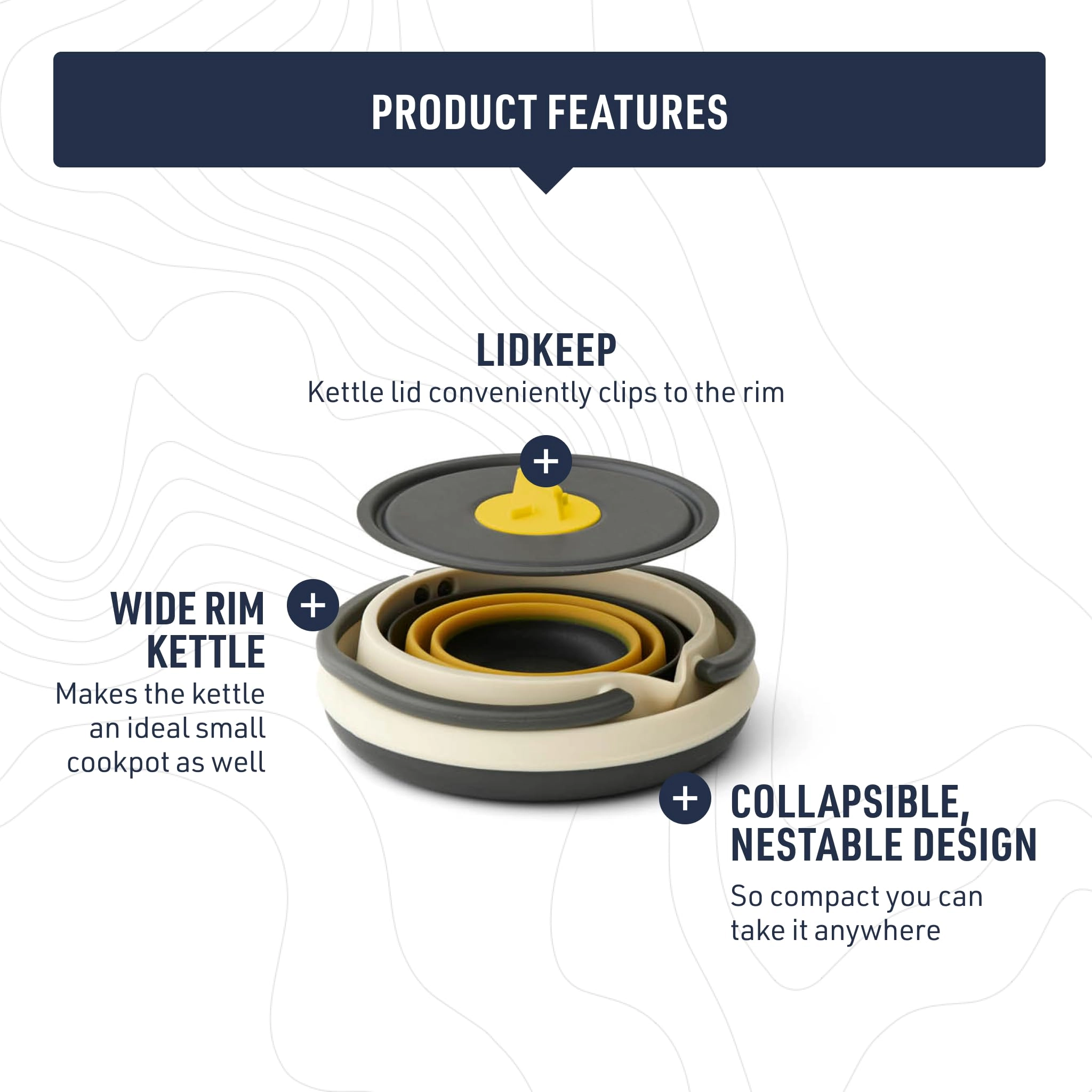 Frontier Ultralight Collapsible Kettle Cook Set - 3 1.3 liter
