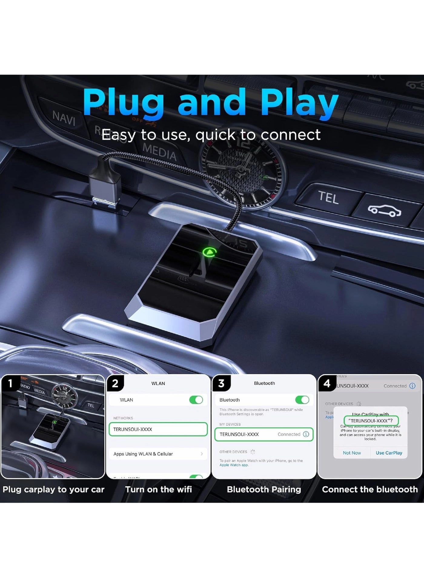 Wireless Carplay Adapter - Wireless iPhone 10 or later