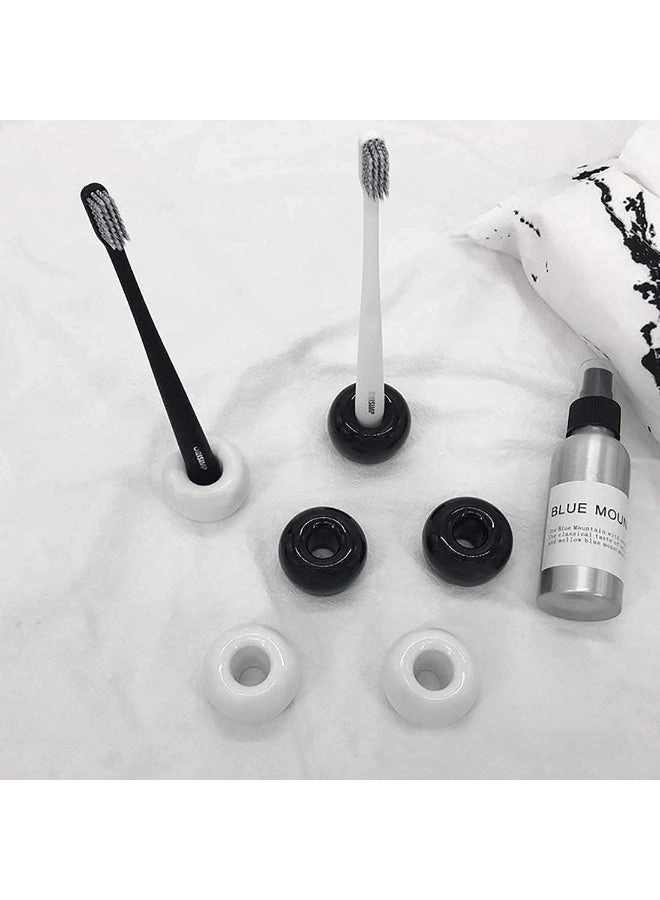 Ceramic Toothbrush Holder - 2-piece White+Black
