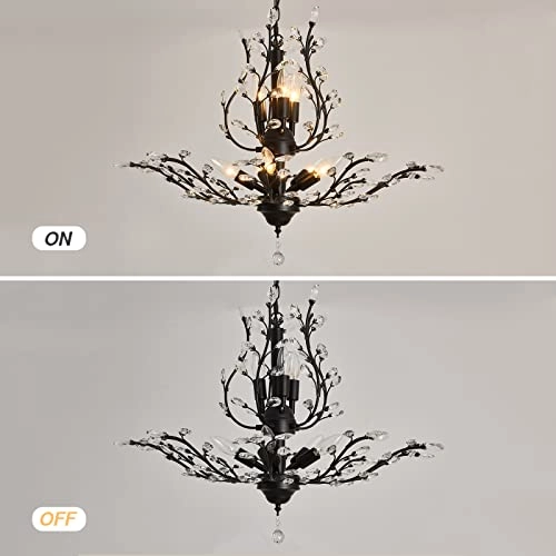 8-Light Vintage Crystal Chandeliers - Dimmable
