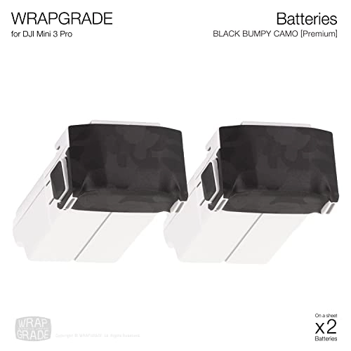 Skin Stickers Compatible with DJI Mini 3 Pro - Two Batteries Black Bumpy CAMO