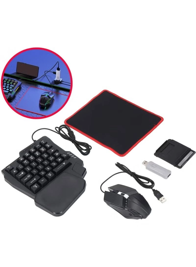 5-in-1 Half-Hand Gaming Keyboard Set - Wireless