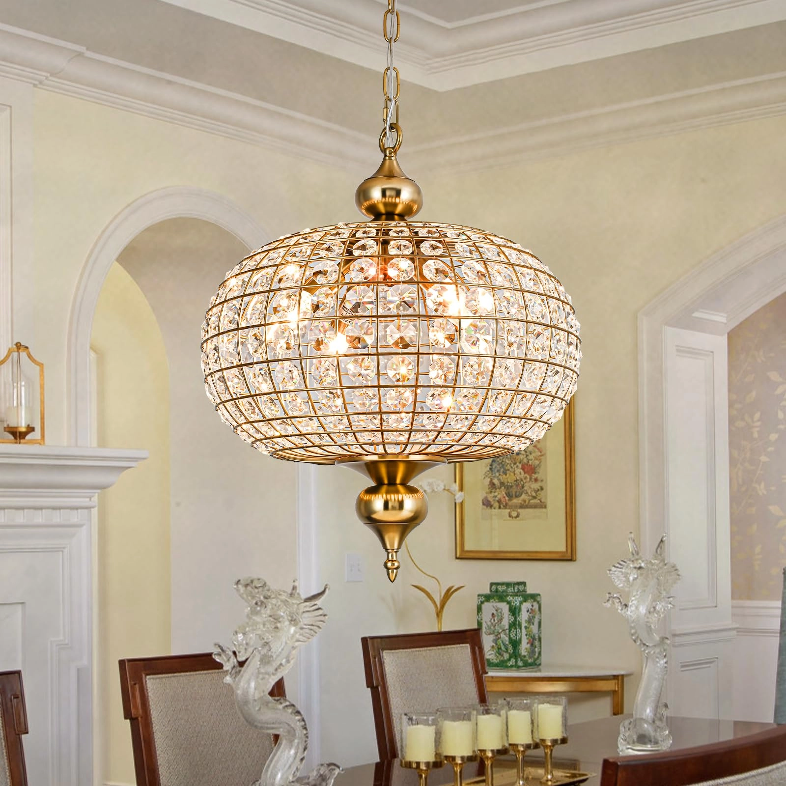 HUOKU Crystal Chandelier