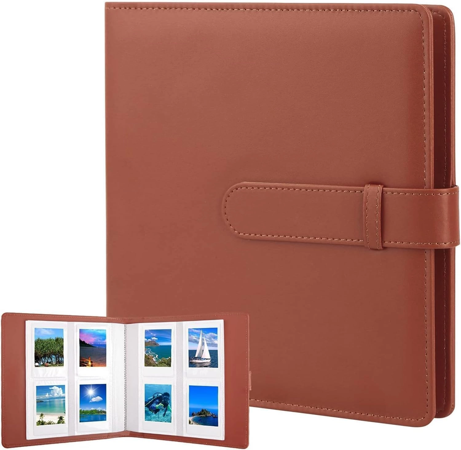 Aputue 2x3" 256 Pockets PU Leather Photo Album