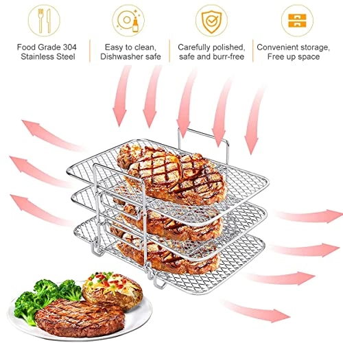Air Fryer Rack - 304 Food Grade Stainless Steel 3 piece(s)