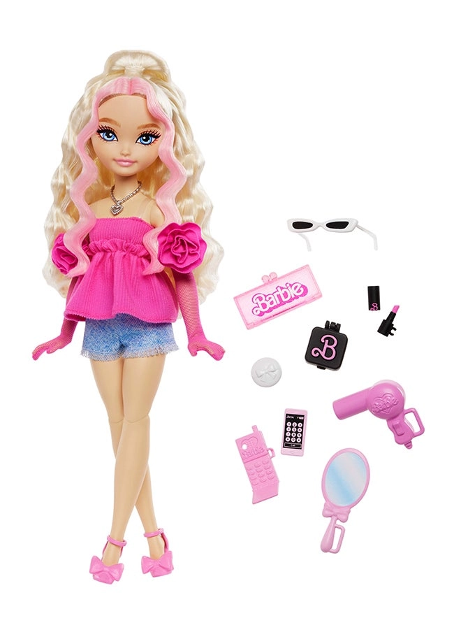 Malibu Fashion Doll - Roller Skating Blonde Hair 9 Makeup Themed Pieces Ages 4+
