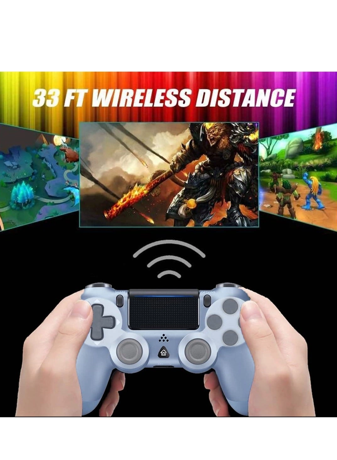Wireless Remote Controller - Dark blue + Light blue PS4 PC Android