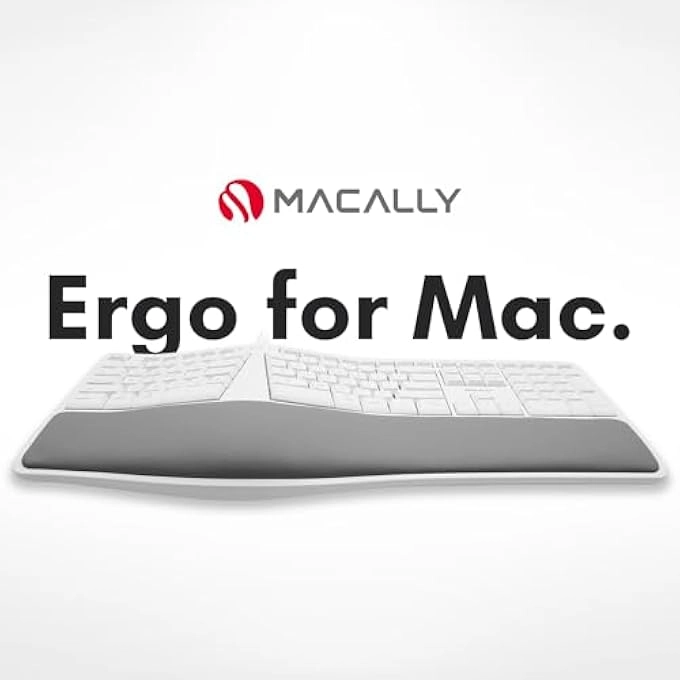 Ergonomic Wireless Rechargeable Bluetooth Keyboard - Wired/Wireless